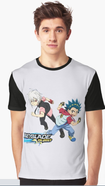 BEYBLADE BURST Shu Kurenai & Valt Aoi T-shirt child Chiffon Top