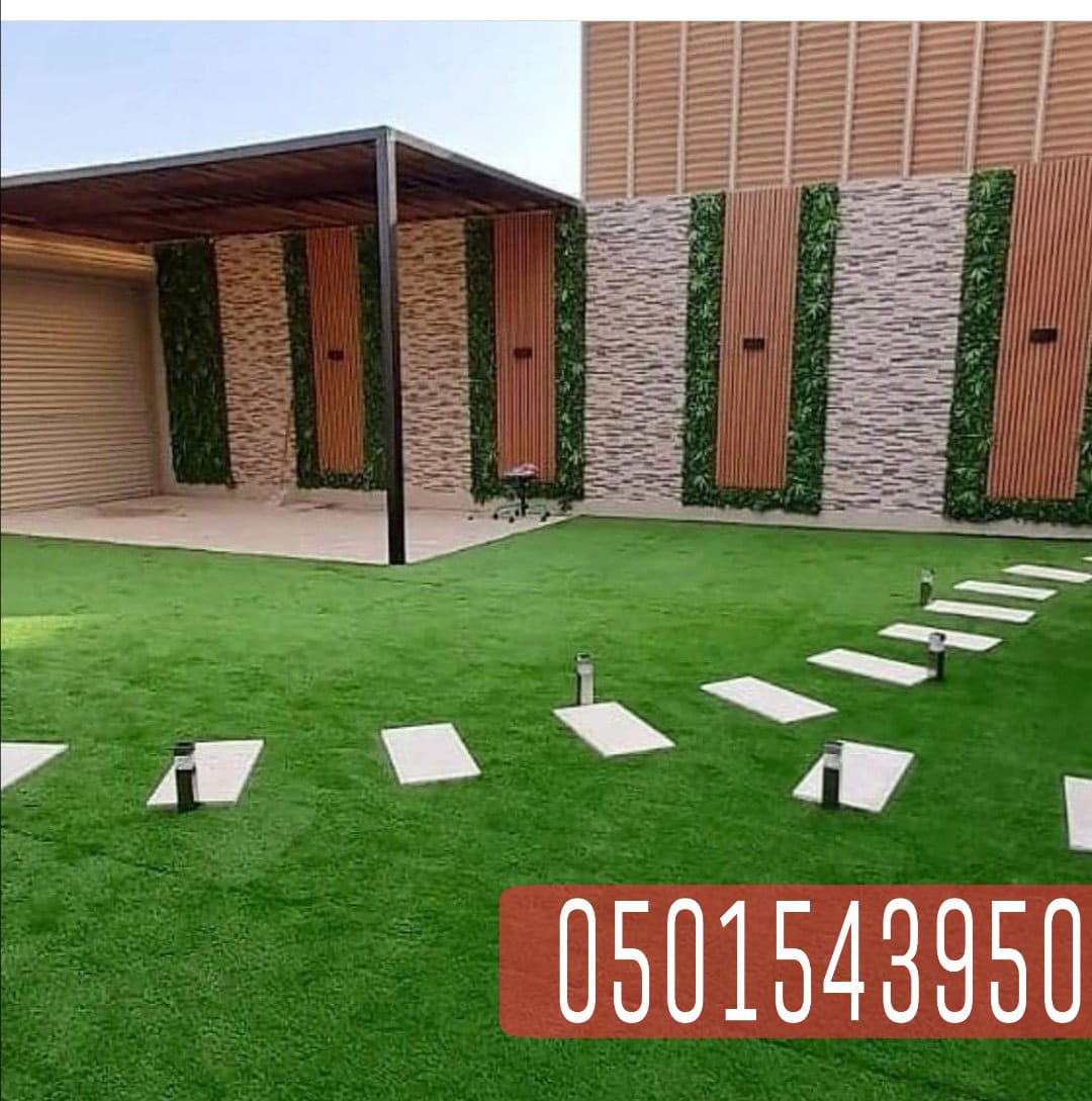 تصميم تنسيق حدائق خارجية للمنزل مع جلسات خشبية في جدة 0501543950 P_2078qsj2y6