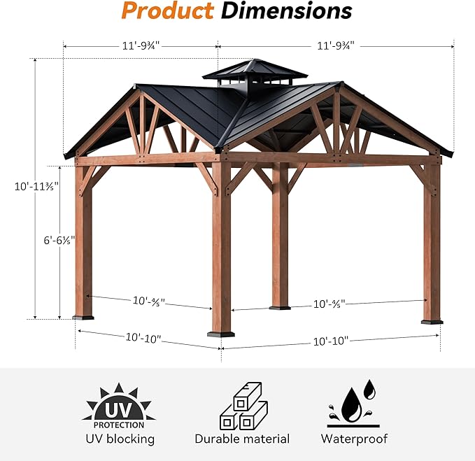 Gazebo with outdoor seating