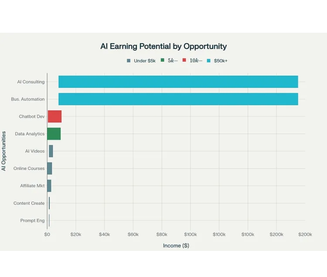 AI income dashboard showing earnings from multiple streams in 2026