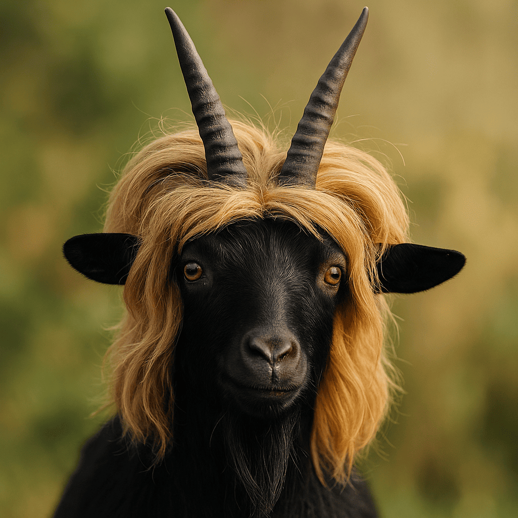 ماعز لابس باروكة غزال