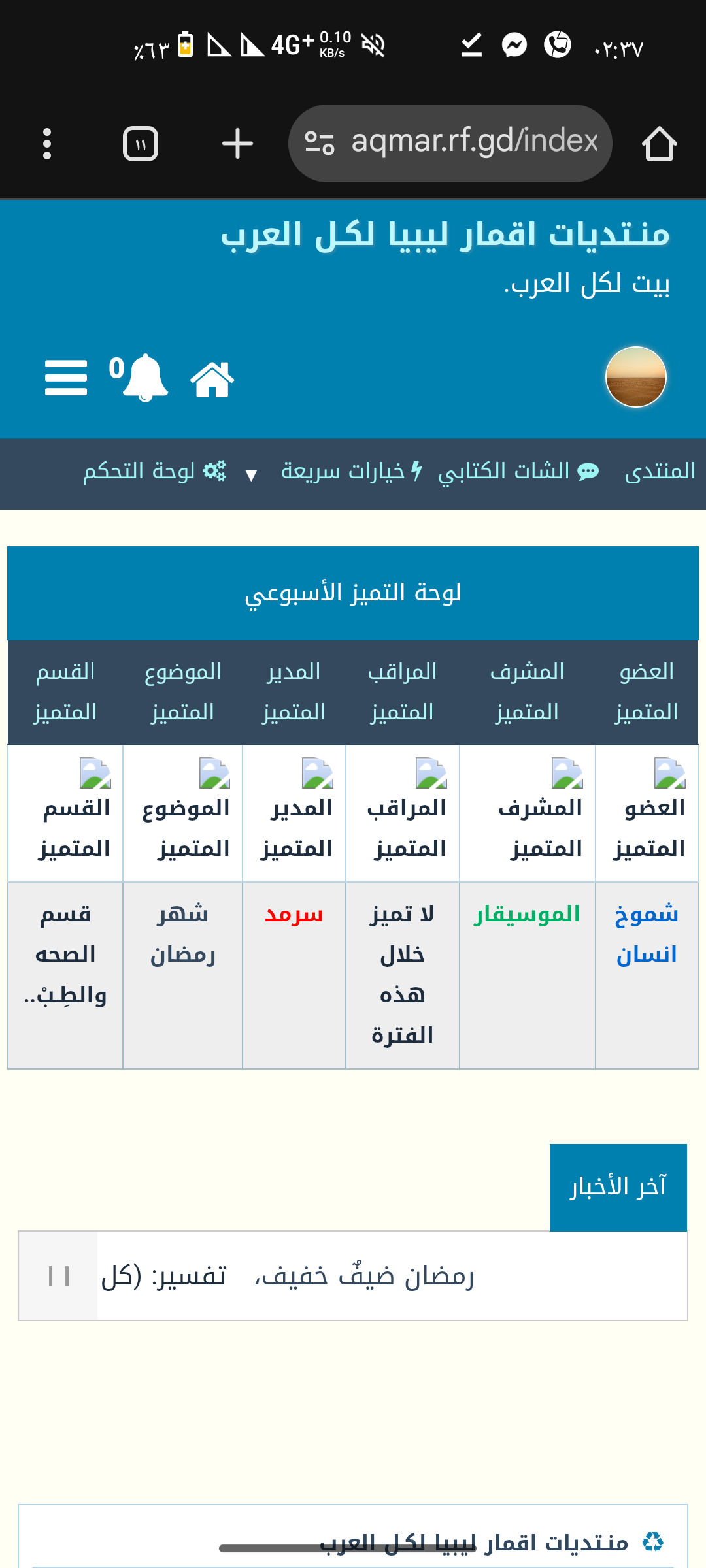 عدم ظهور صور هاك التميز